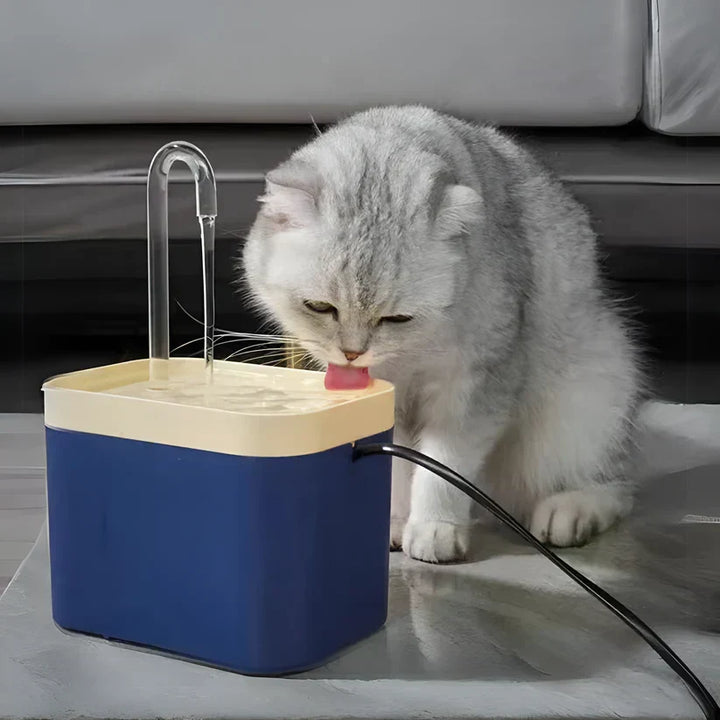 Automatischer Katzenwasserspender FrischSprudel für frisches, leises Trinkwasser & bessere Gesundheit der Katze.