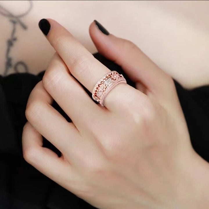 Hochwertiger Silber Drehring, Unisex Anti-Stress Schmuck. Ideal für Entspannung & Konzentration.