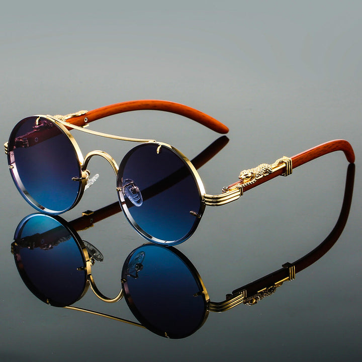 Unisex Vintage runde Sonnenbrille mit UV400 Schutz. Stilvolles Accessoire für Freizeit und Outdoor.