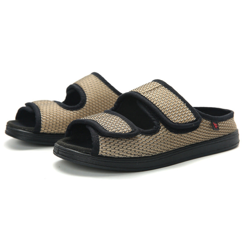 Atmungsaktive, flache Damen Sommersandalen mit Klettverschluss. Ideal für weite Füße & bequeme Freizeitaktivitäten.