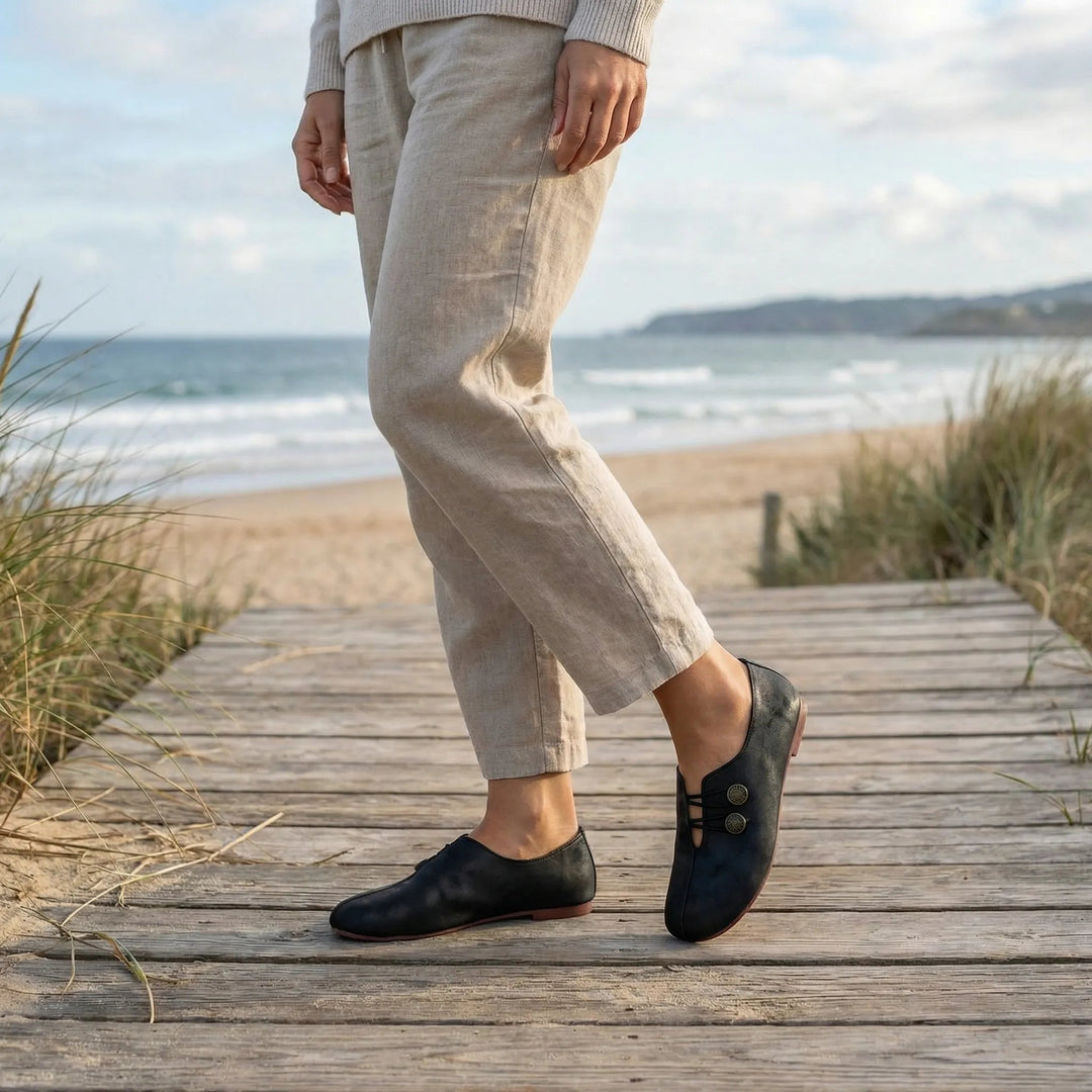 Elegante, flache Damenschuhe mit schlanker Silhouette. Perfekt als bequeme Alltags- und Business Casual Schuhe.