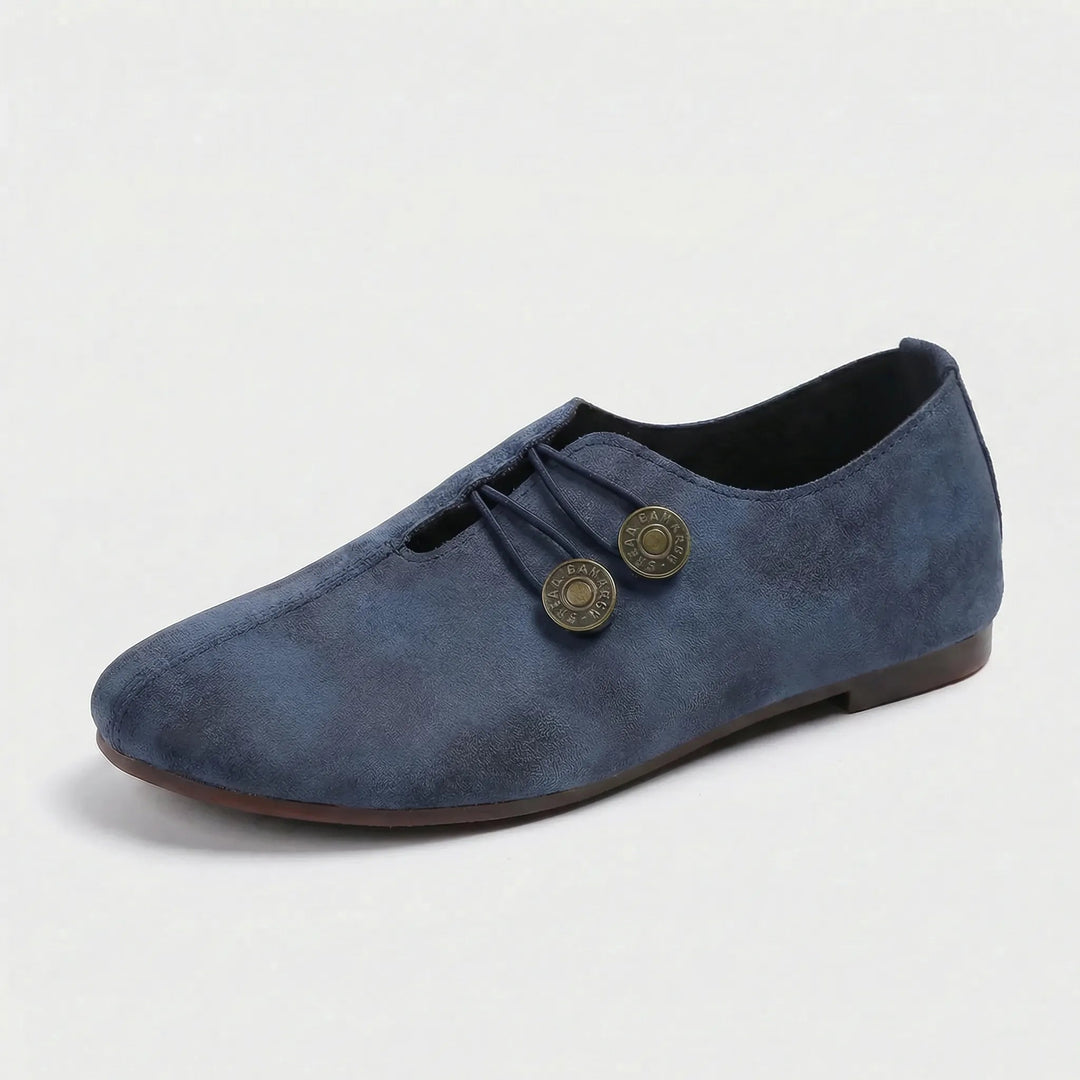 Flache Komfortschuhe für Damen, die Eleganz und Bequemlichkeit verbinden. Ideal für einen stilvollen Business-Casual-Look.