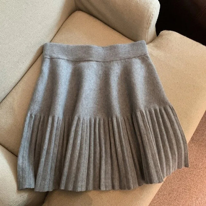 Damen Winterrock: Eleganter hoch taillierter A-Linien Rock. Warmer & bequemer Rock für kalte Tage.