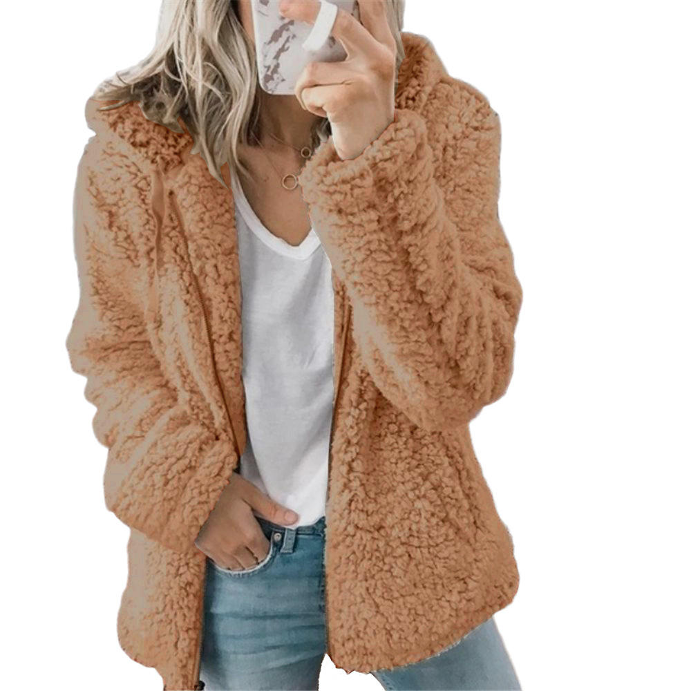 Warmer Damen Teddy-Mantel für kühle Herbst- & Wintertage. Bequemer & stylischer Damenmantel, ideal als Jacke.
