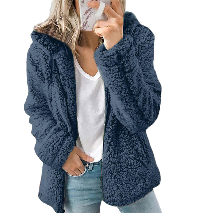 Damen Wintermantel im Teddy-Look, elegant & kuschelig. Modische Oberbekleidung mit Reißverschluss für Frauen.