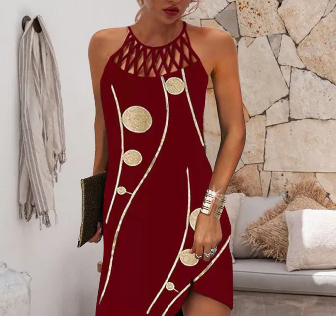 Schulterfreies Damen Abendkleid, 3D-Print mit Vintage-Blumenmuster, figurbetont, ideal für Sommerpartys.
