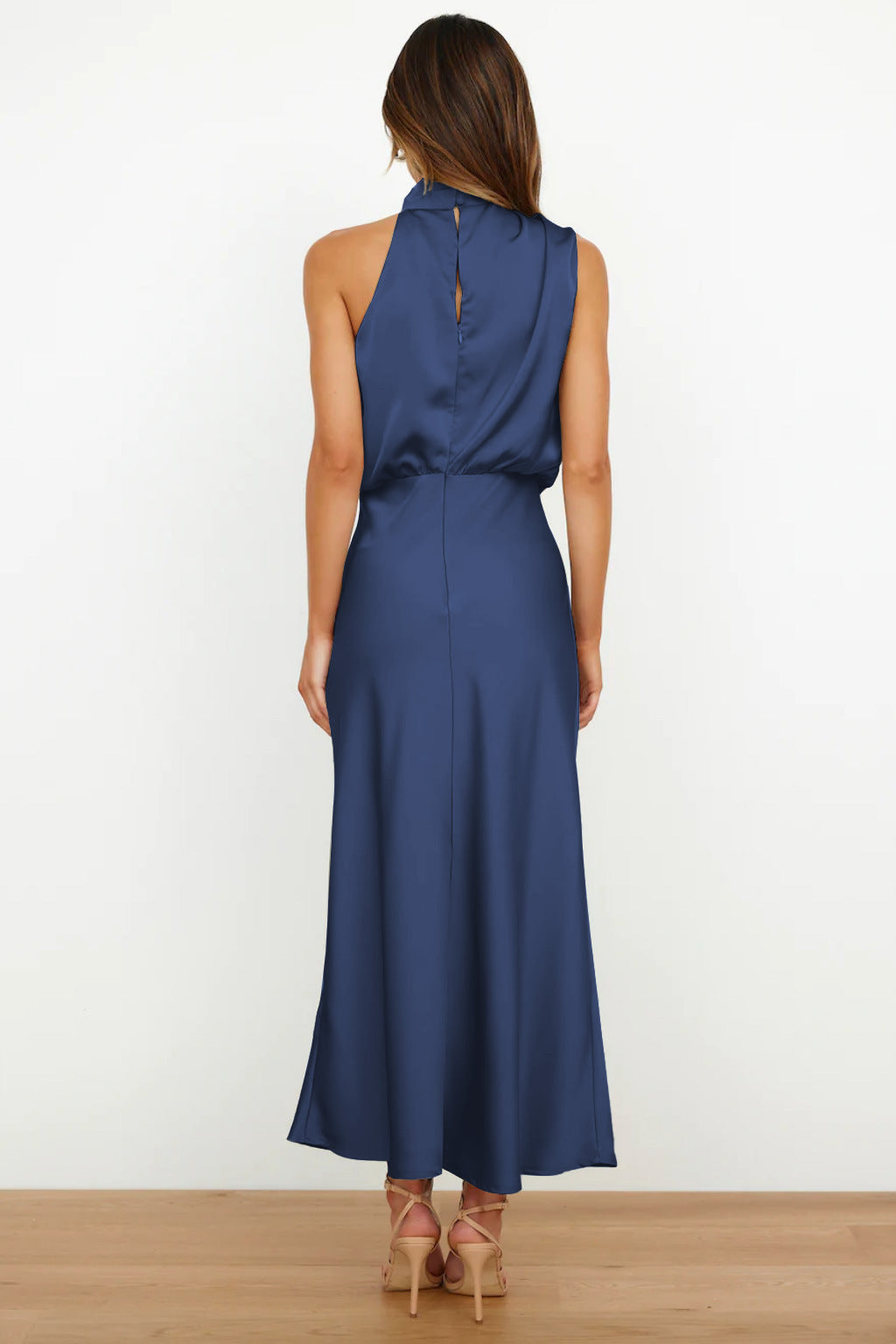 Damen Maxikleid, ärmellos, Halterneck Stil, perfektes formelles Partykleid.