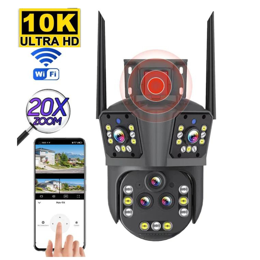 WLAN-Sicherheitskamera für Außenbereich mit 20MP, 20x Zoom und Smart-Tracking.