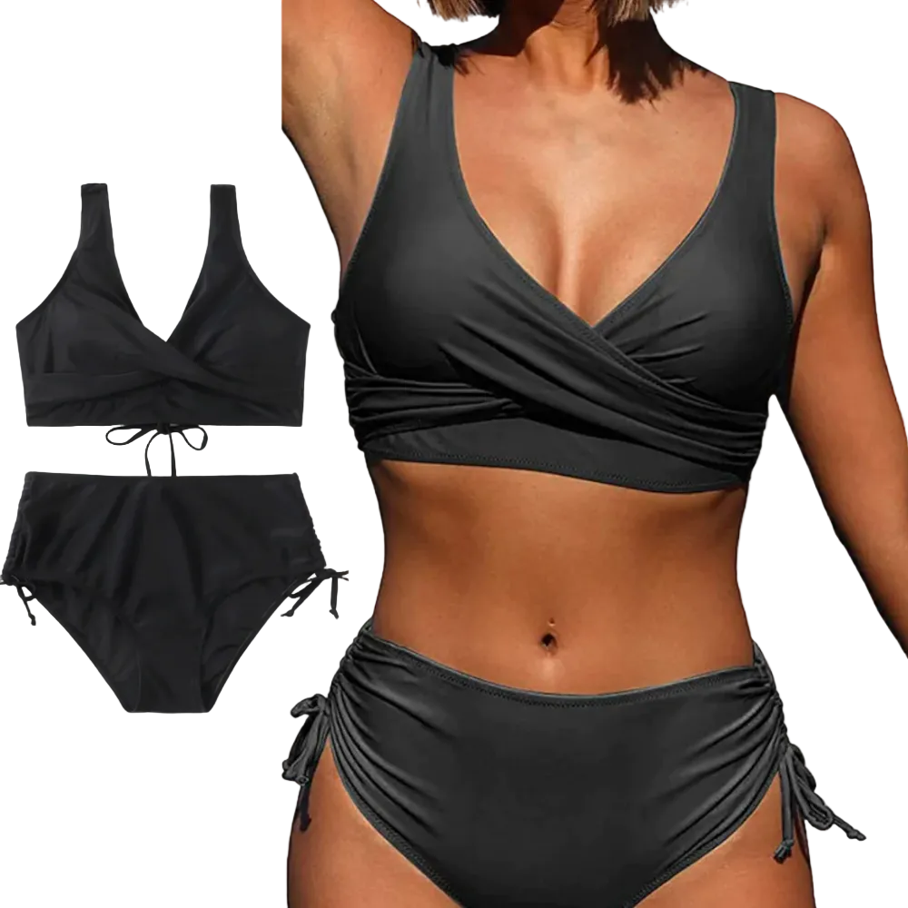 Trendy Damen Bikini Set, 2-teilig, bequem für Strand & Pool. Modische Bademode für den Sommerurlaub am Meer.