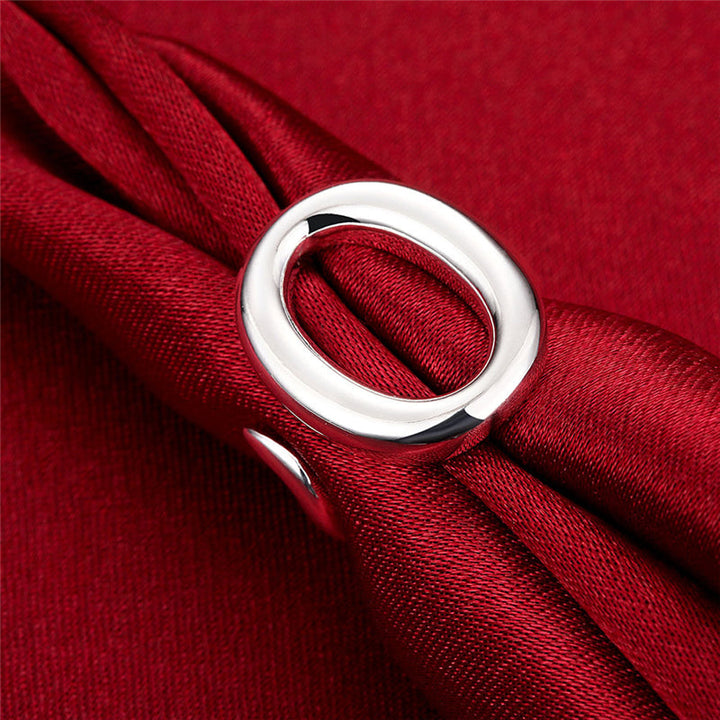 Moderner Unisex Kreisring aus Sterlingsilber, offen und größenverstellbar, stilvoller Schmuck. (94 Zeichen)