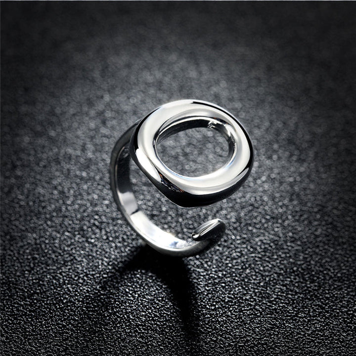 Eleganter, verstellbarer Unisex Offener Ring aus Silber, kreisförmiges Design, perfekt als Geschenk. (99 Zeichen)