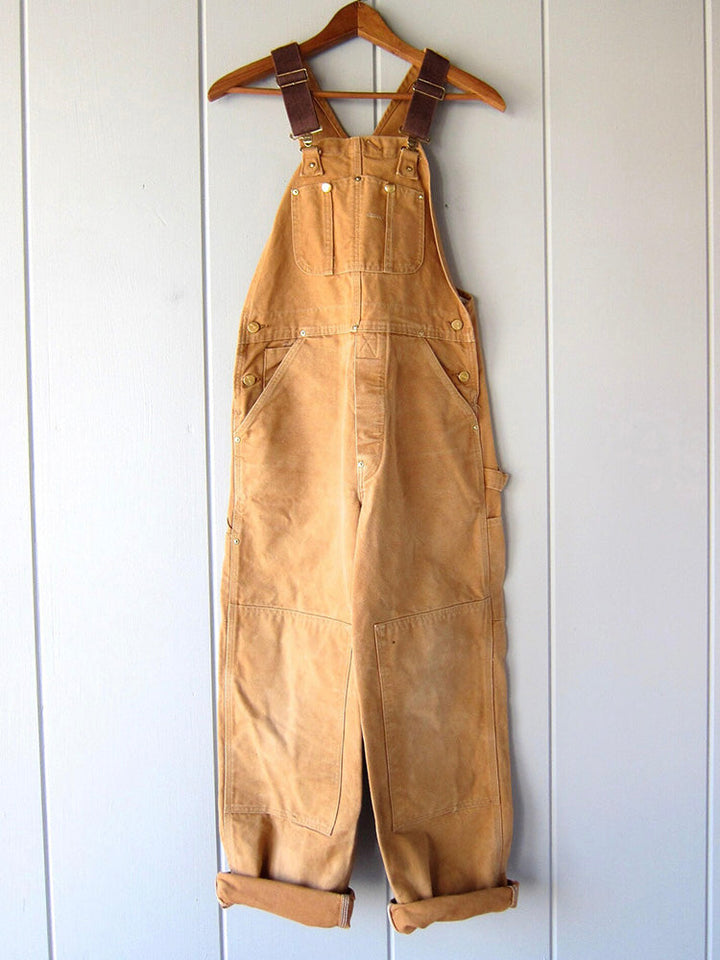 Damen Vintage Latzhose, stylischer Overall mit verstellbaren Trägern und praktischen Taschen für Freizeitmode.