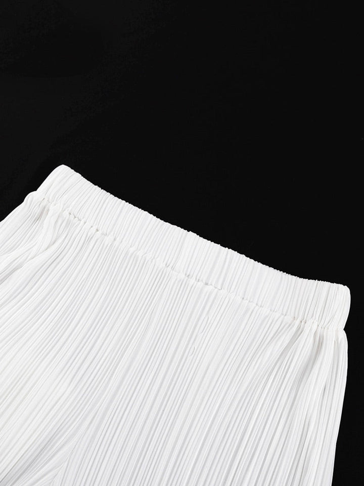 Damen Zweiteiler Lounge-Set: elegantes Neckholder-Top & weite Hose. Bequeme Freizeitmode für stilvollen Alltag.