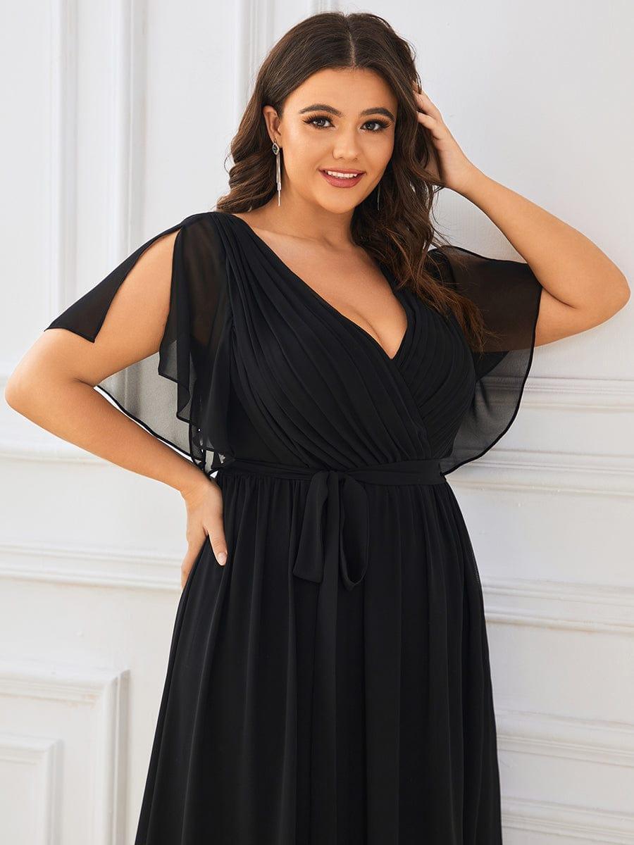 Stilvolles mintgrünes Abendkleid A-Linie, V-Ausschnitt, für Brautjungfern & Gala.