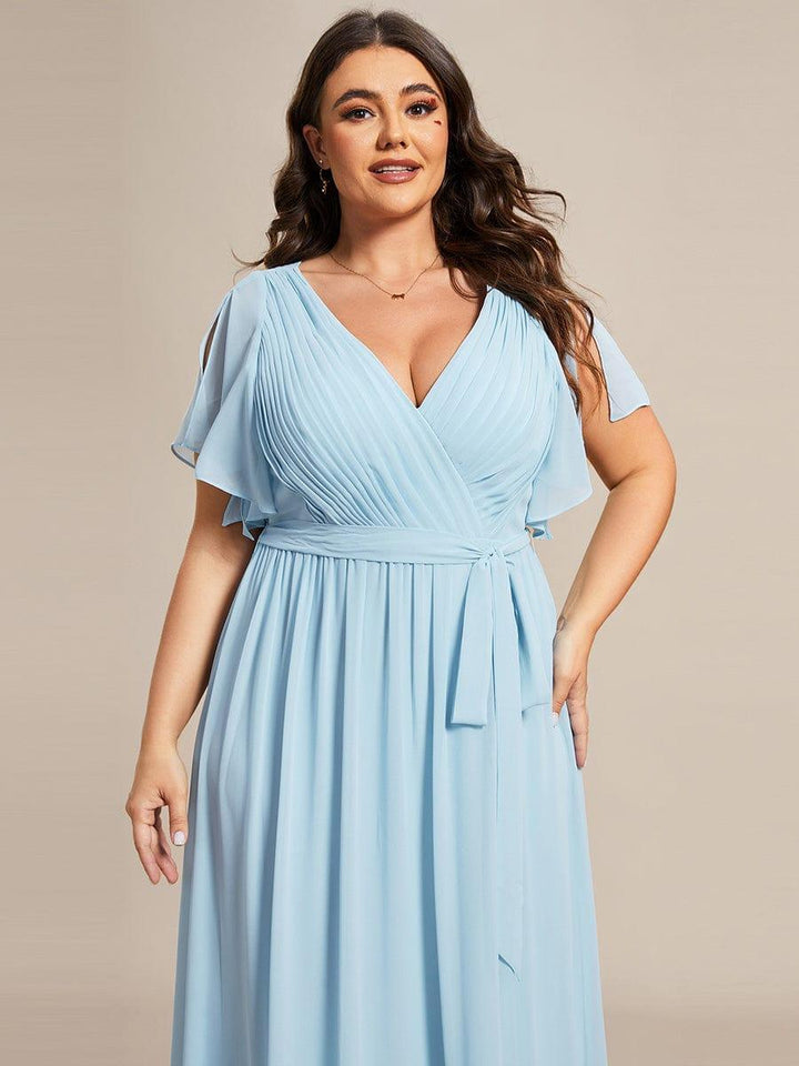 Stilvolles mintgrünes Abendkleid A-Linie, festlich, Maxilänge, für Gala.