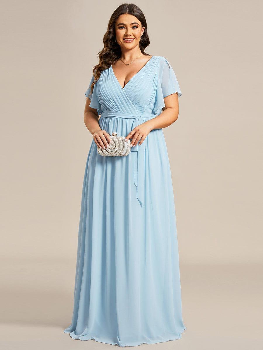 Elegantes mintgrünes A-Linie Abendkleid, Flügelärmel, für Gala & festliche Anlässe.
