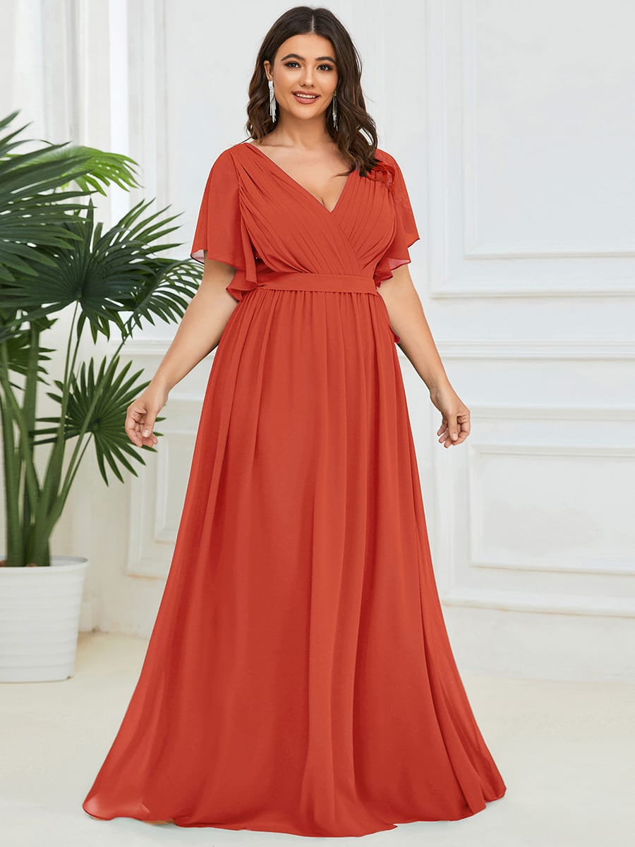 Festliches schwarzes Damen Abendkleid A-Linie, V-Ausschnitt, für Hochzeiten & Abendmode.