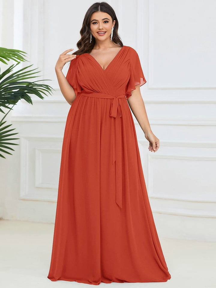 Schwarzes Damen Maxikleid A-Linie, festlich, V-Ausschnitt, für Hochzeiten.