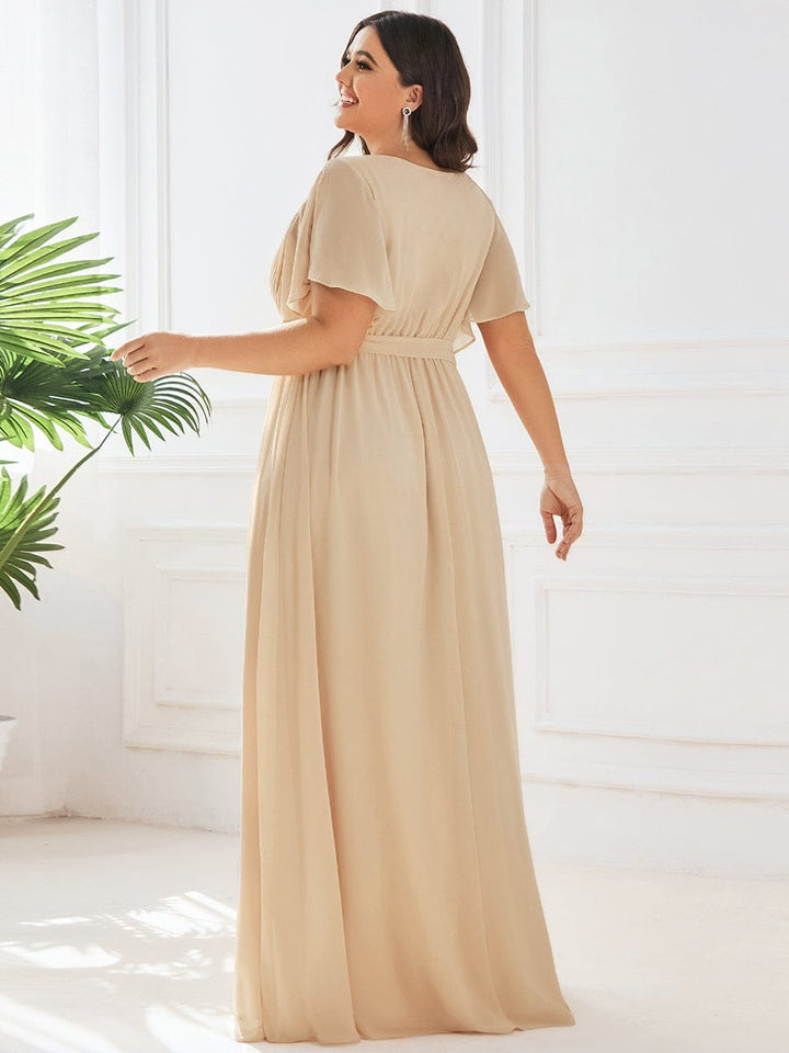 Schwarzes Maxikleid A-Linie, festlich, Flügelärmel, für Hochzeiten & Abendmode.