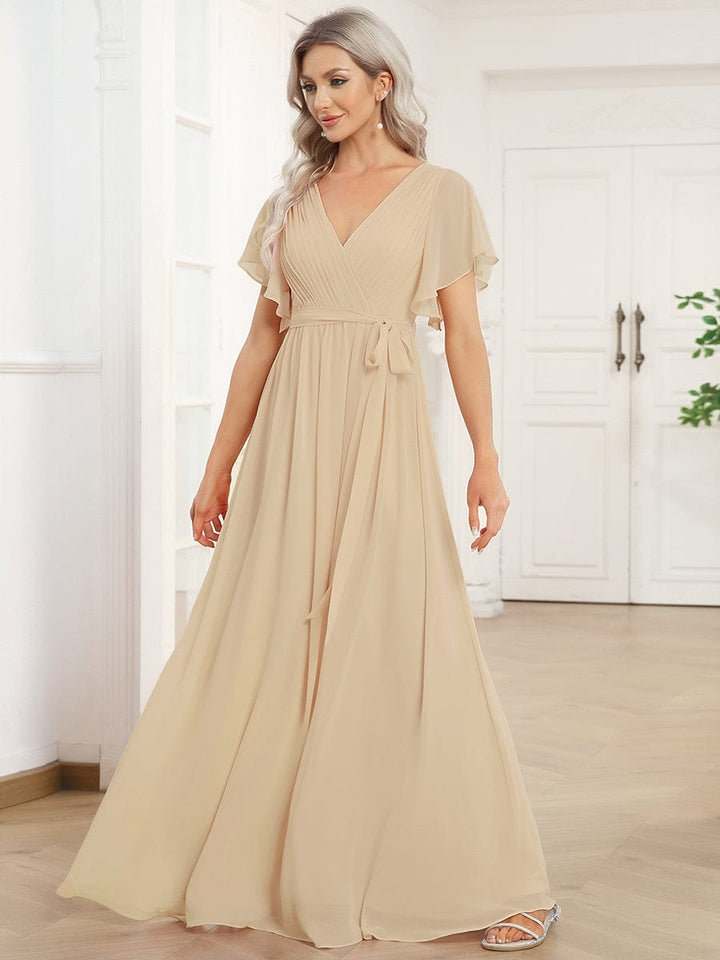 Schwarzes Abendkleid A-Linie, V-Ausschnitt, für Hochzeitsgäste & Abendmode.
