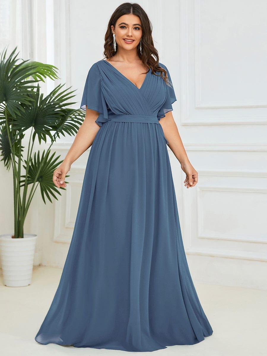 Festliches mintgrünes Damen Abendkleid A-Linie, V-Ausschnitt, für Gala & Abendmode.