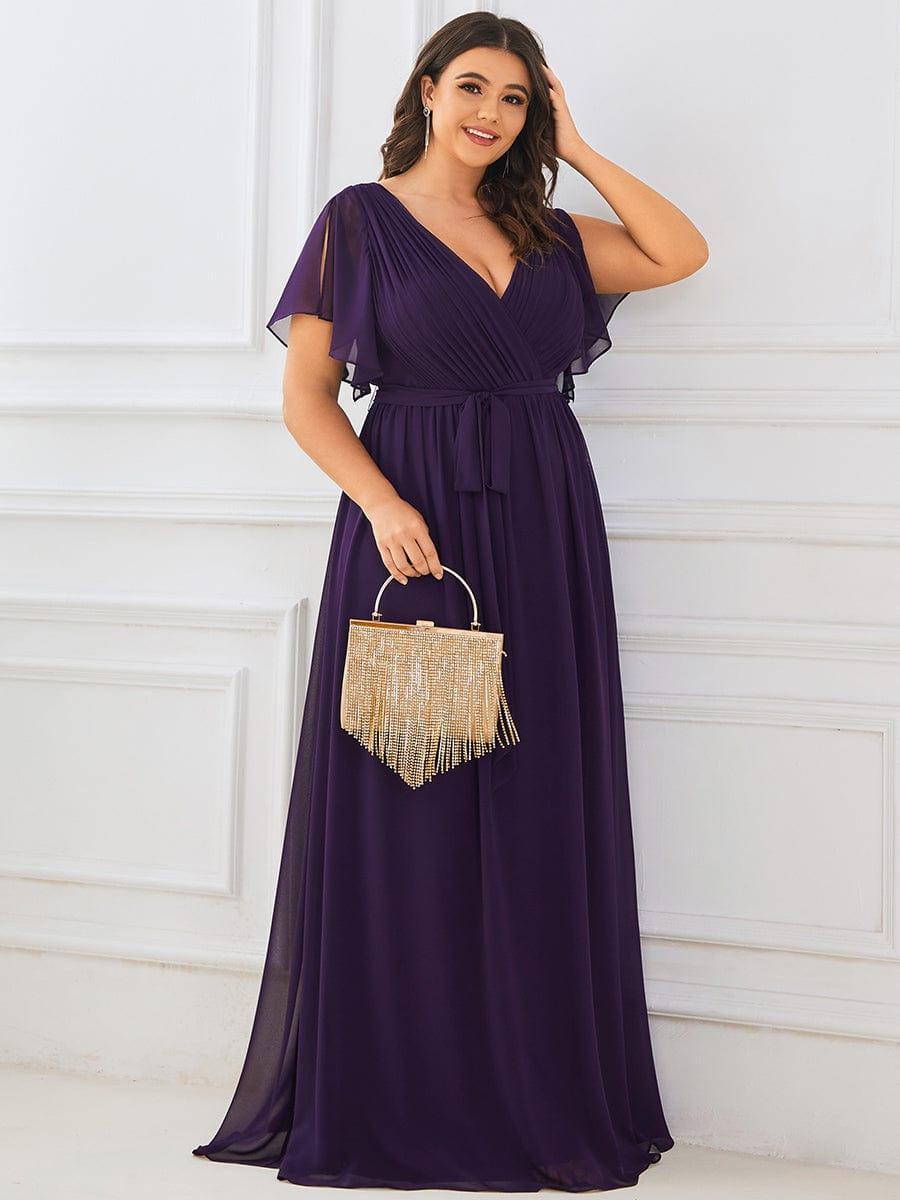 Mintgrünes Maxikleid A-Linie, elegant, V-Ausschnitt, für Gala & Abendmode.