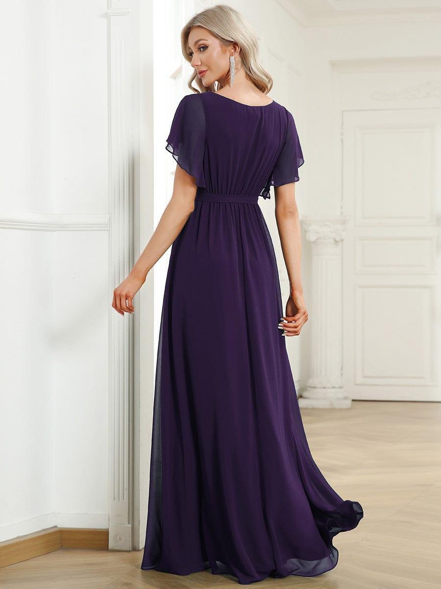 Mintgrünes Maxikleid A-Linie, festlich, Flügelärmel, für Hochzeiten & Abendmode.