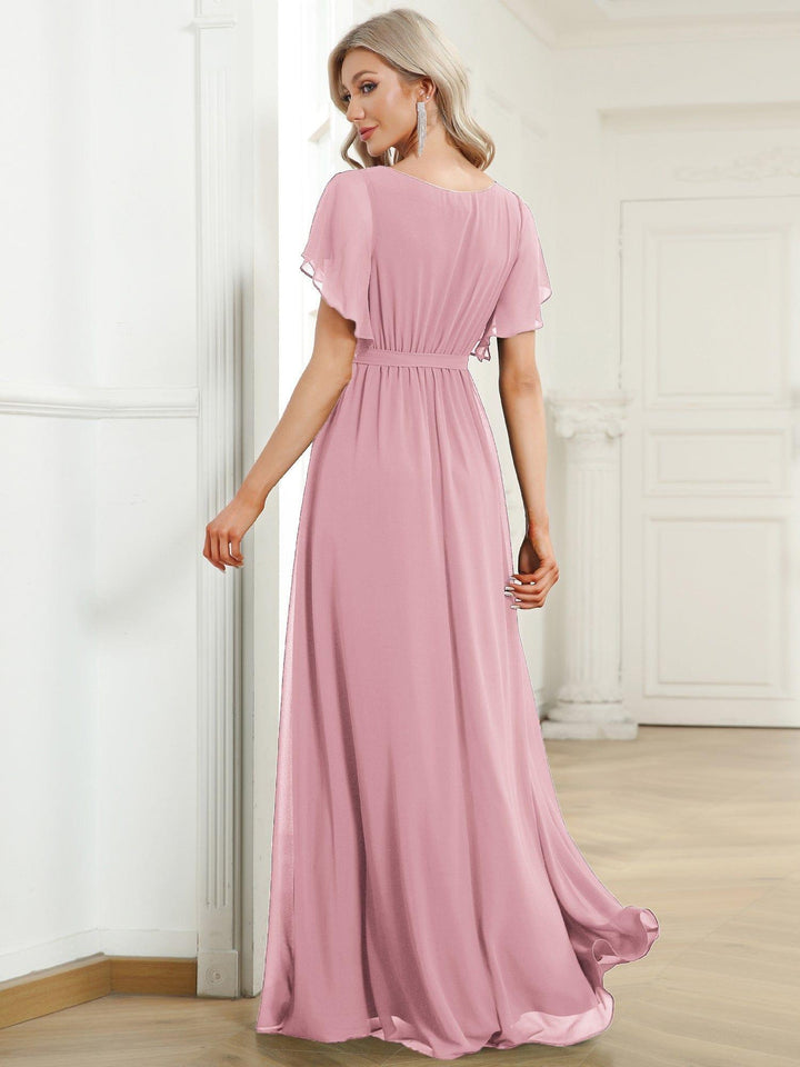 Mintgrünes Maxikleid A-Linie, elegant, für Abendmode & Hochzeiten.