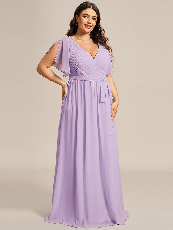Schwarzes Damen Maxikleid A-Linie, festlich, Flügelärmel, für Hochzeitsgäste.