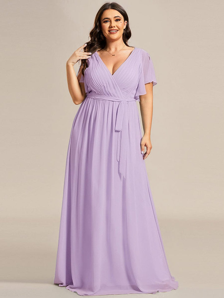 Stilvolles schwarzes Abendkleid A-Linie, V-Ausschnitt, für Brautjungfern & Gala.
