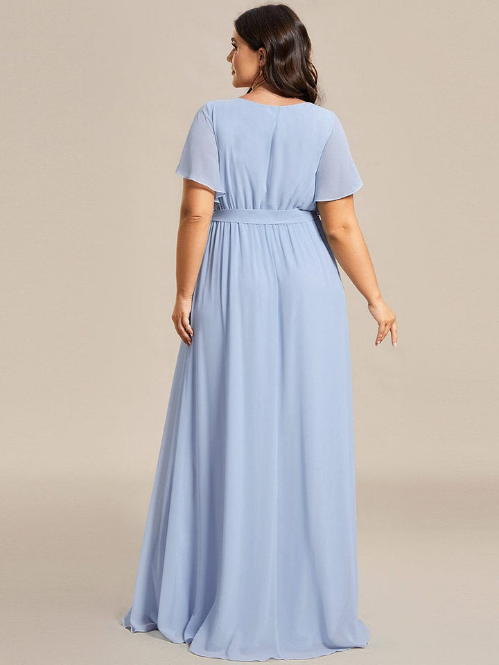 Festliches schwarzes Damen Abendkleid A-Linie, V-Ausschnitt, für Hochzeitsgäste.
