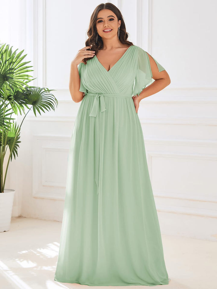 Schwarzes Damen Maxikleid A-Linie, Flügelärmel, festlich, für Hochzeitsgäste.