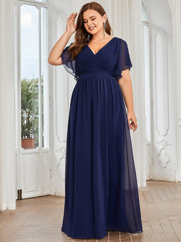 Maxikleid mintgrün, A-Linie, V-Ausschnitt, elegant, für Damen & Hochzeitsgäste.