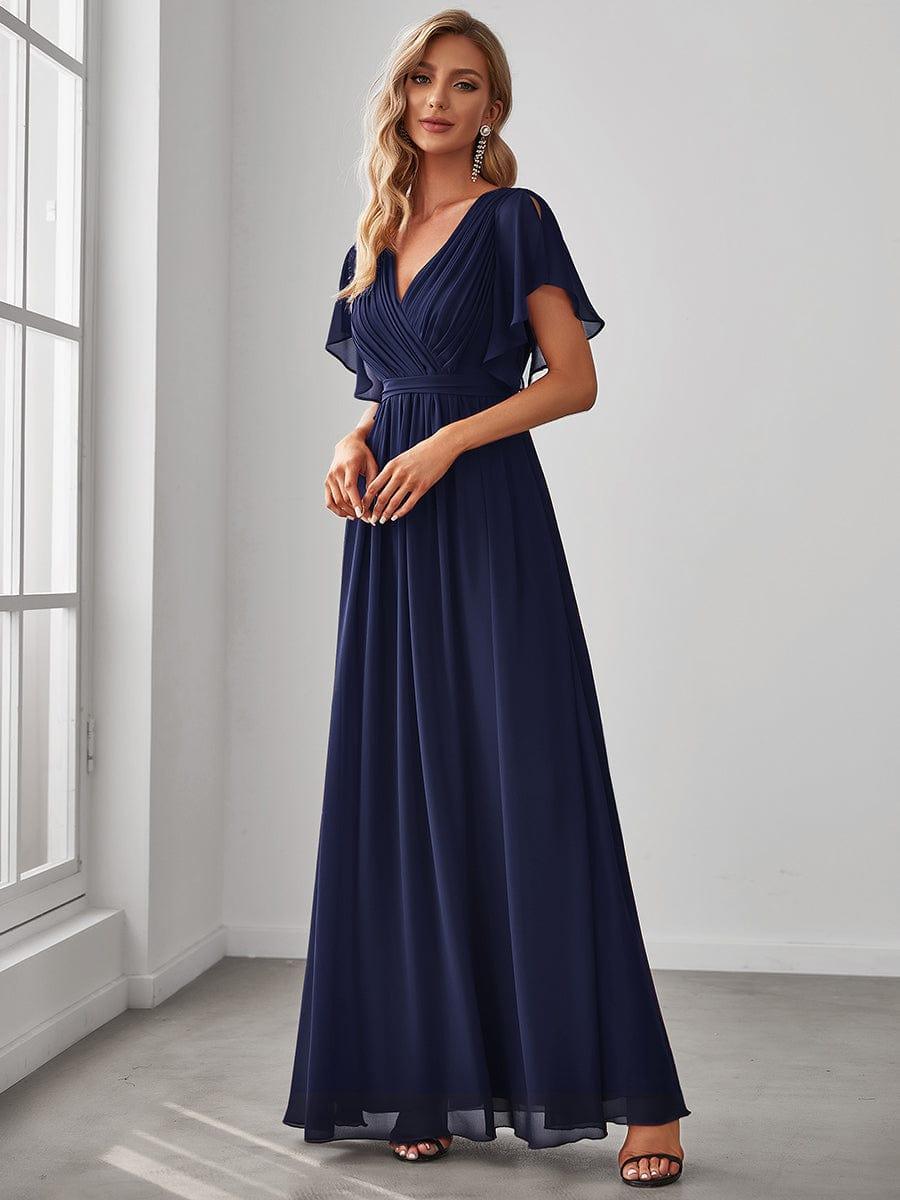 Mintgrünes Abendkleid A-Linie mit V-Ausschnitt, für festliche Anlässe & Brautjungfern.