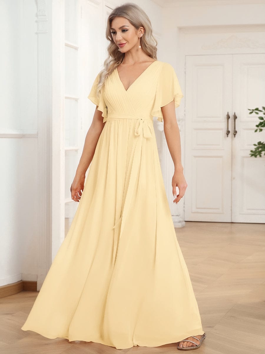 Schwarzes Damen Maxikleid A-Linie, festlich, Flügelärmel, für Gala.