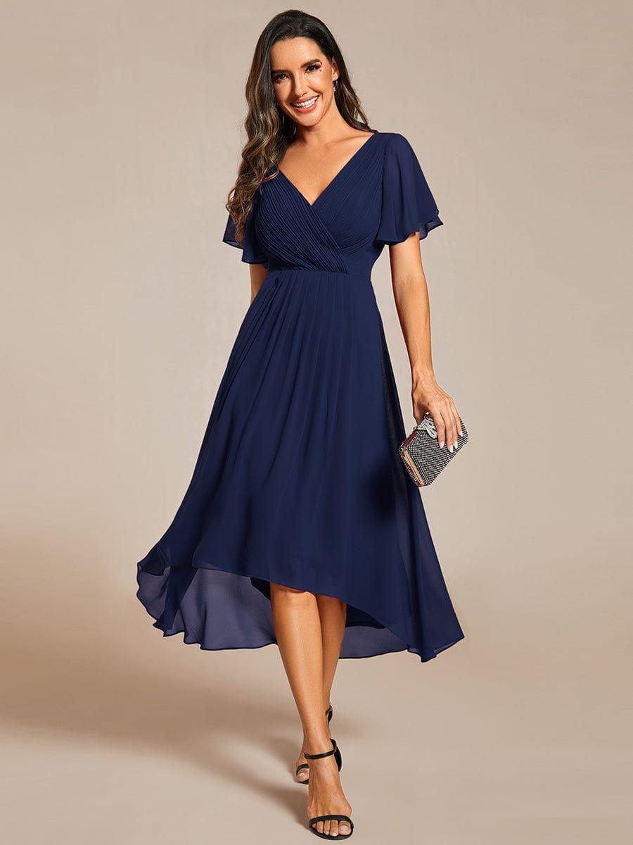 Schwarzes Vokuhila Abendkleid für Damen, elegant & festlich für Hochzeiten oder besondere Anlässe.
