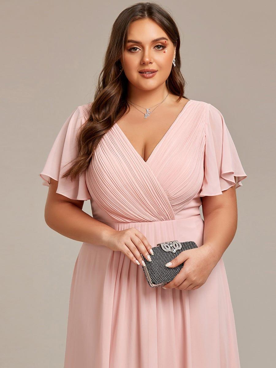 Elegantes Silbernes Damen Festkleid, Vokuhila Midi-Länge, A-Linie, Kurzarm; ideal als Brautjungfernkleid.