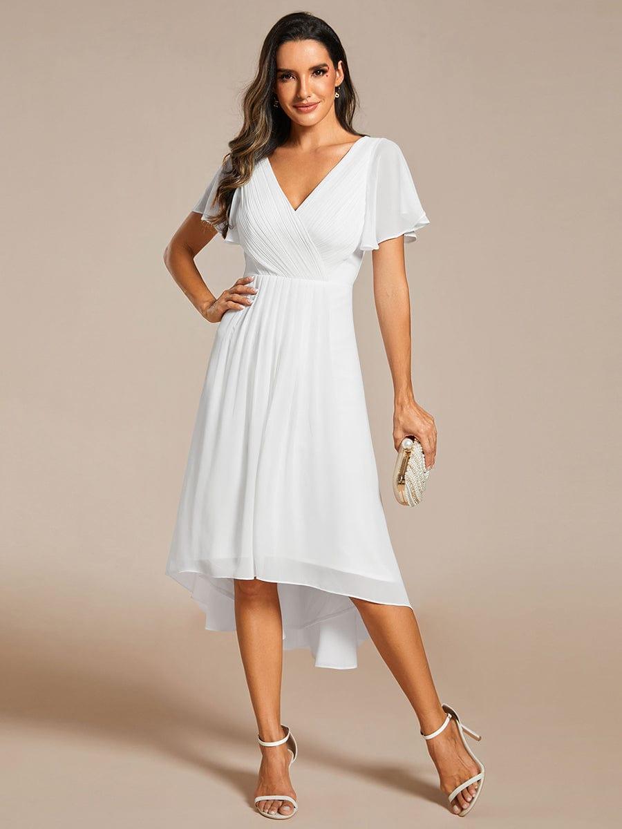 Festliches Rotes Partykleid im Vokuhila-Schnitt, Empire-Taille, A-Linie; perfekt für Anlässe.
