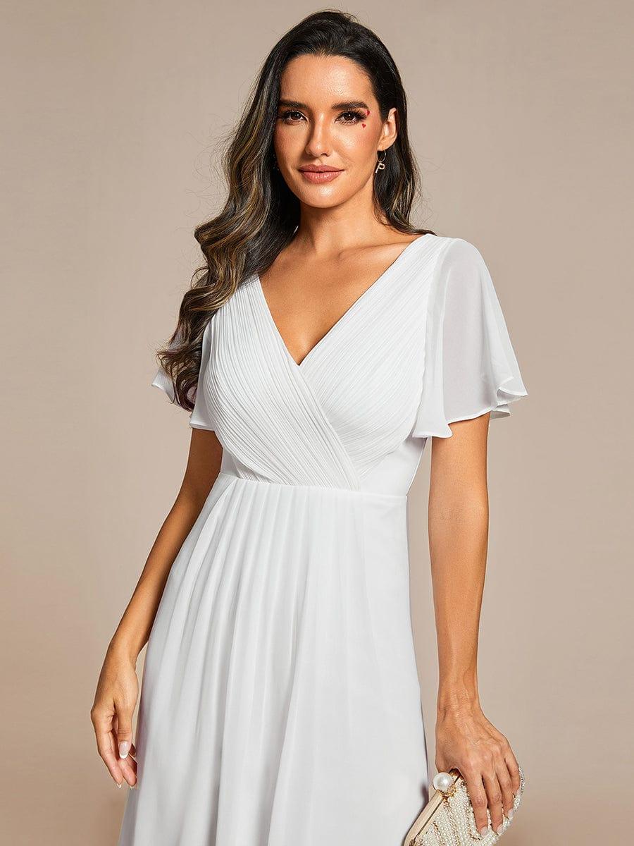 Festliches Hellblaues Partykleid im Vokuhila-Schnitt, Empire-Taille, A-Linie; perfekt für Anlässe.