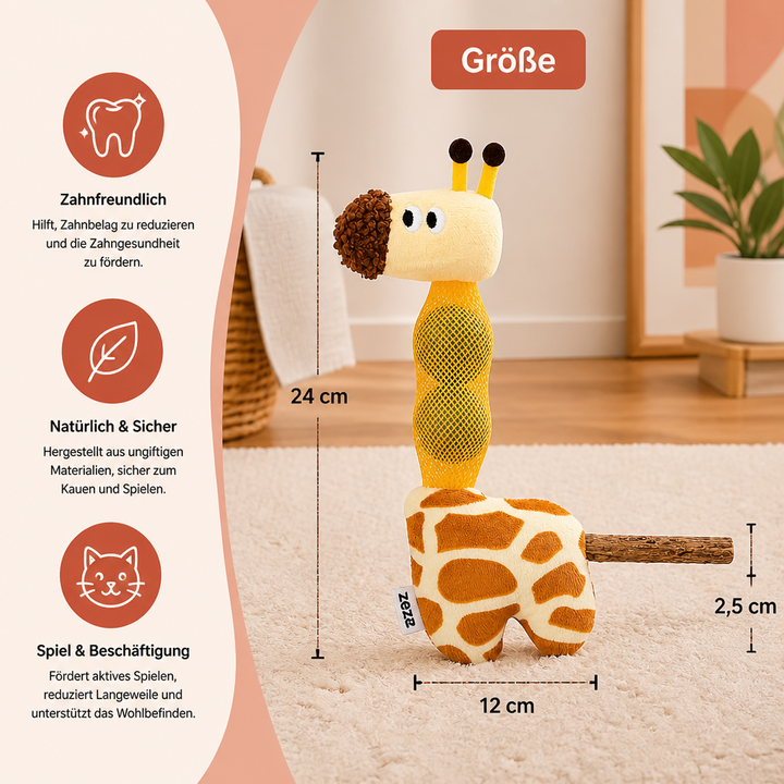 Katzenspielzeug Giraffe: Interaktiv, mit Katzenminze für Spielspaß und Zahnpflege für gesunde Zähne.