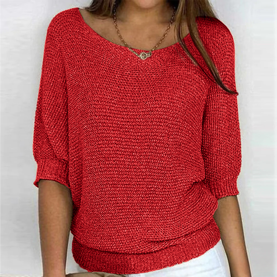 Modischer Damenpullover im Cross-Knit-Design, perfekt für Komfort und Stil in der Freizeit.