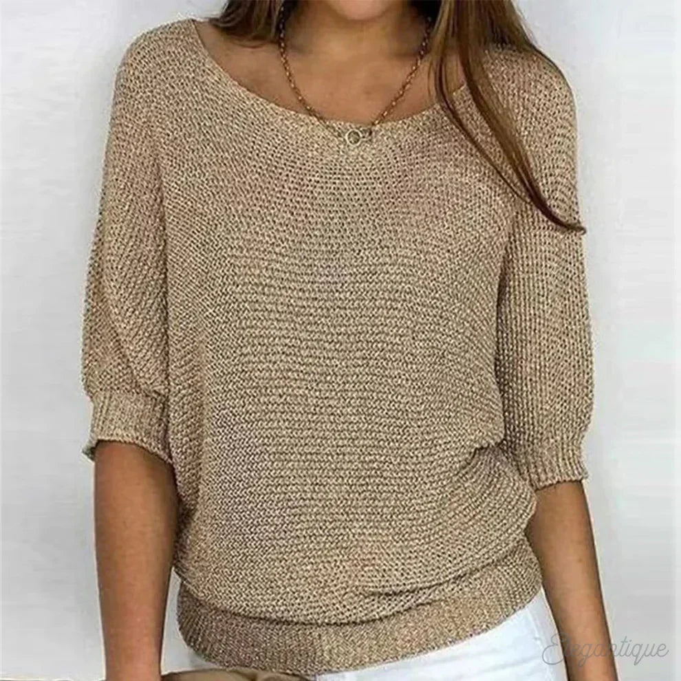 Damen Eleganter Cross-Knit Pullover für stilvolle Herbst- und Wintermode. Bequem & modisch.