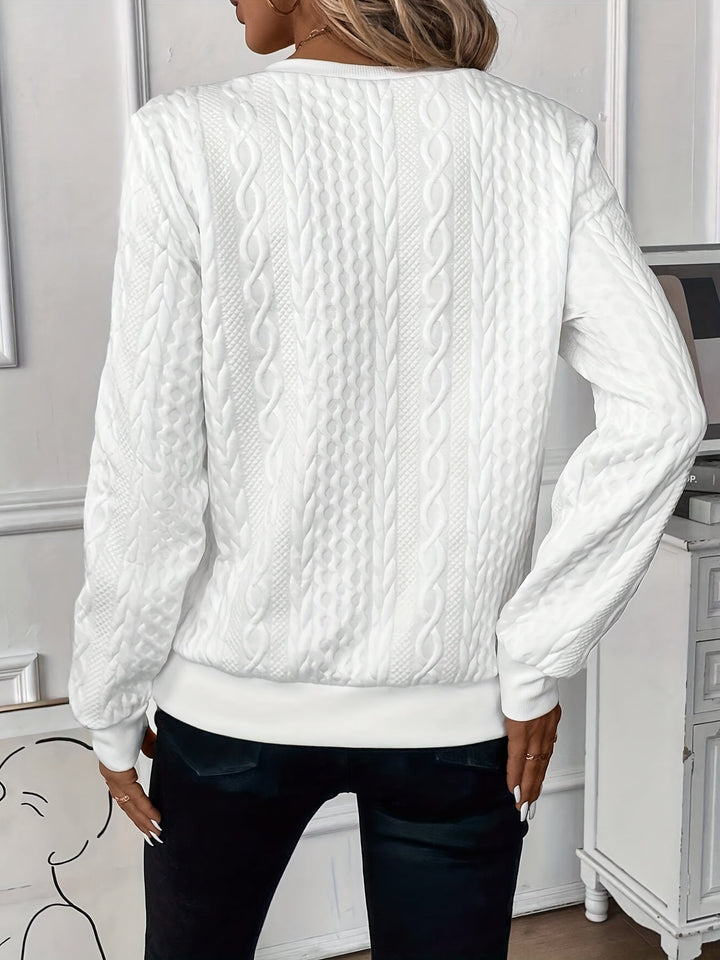 Vielseitiger Damen-Pullover mit Reißverschluss, perfekt für Frühlings- & Herbstmode.