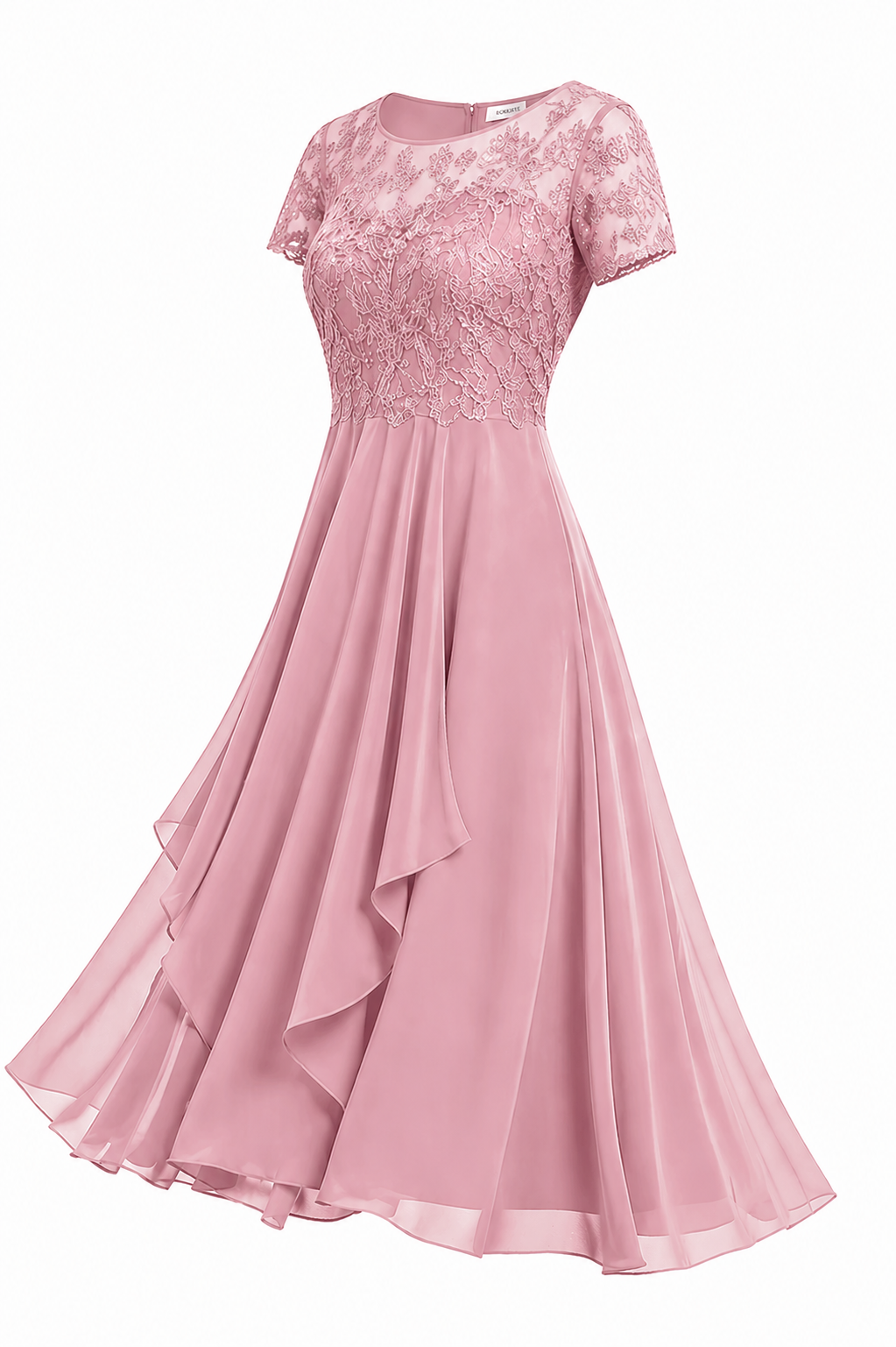 Komfortables, elegantes Midi-Damenkleid mit Stickerei. Ein vielseitiges Festkleid, Abendkleid oder Sommerkleid.
