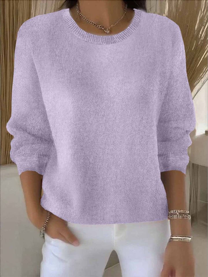 Schlichter Damenpullover mit Langarm, vielseitig kombinierbar für Herbst & Winter. Hoher Komfort.