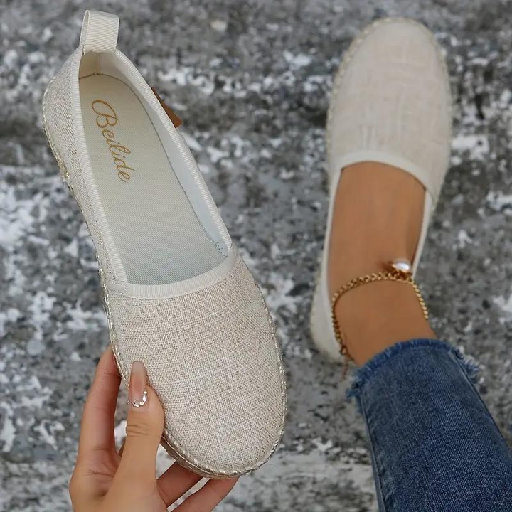 Bequeme glitzernde Damen Espadrilles, flache Slip-on Sommerschuhe für Frühling & Sommer. Elegant und leicht.