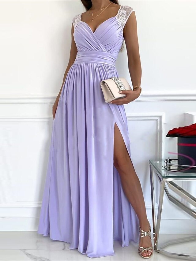 Elegantes Damenkleid, V-Ausschnitt, für Silvesterpartys oder Cocktail-Events.