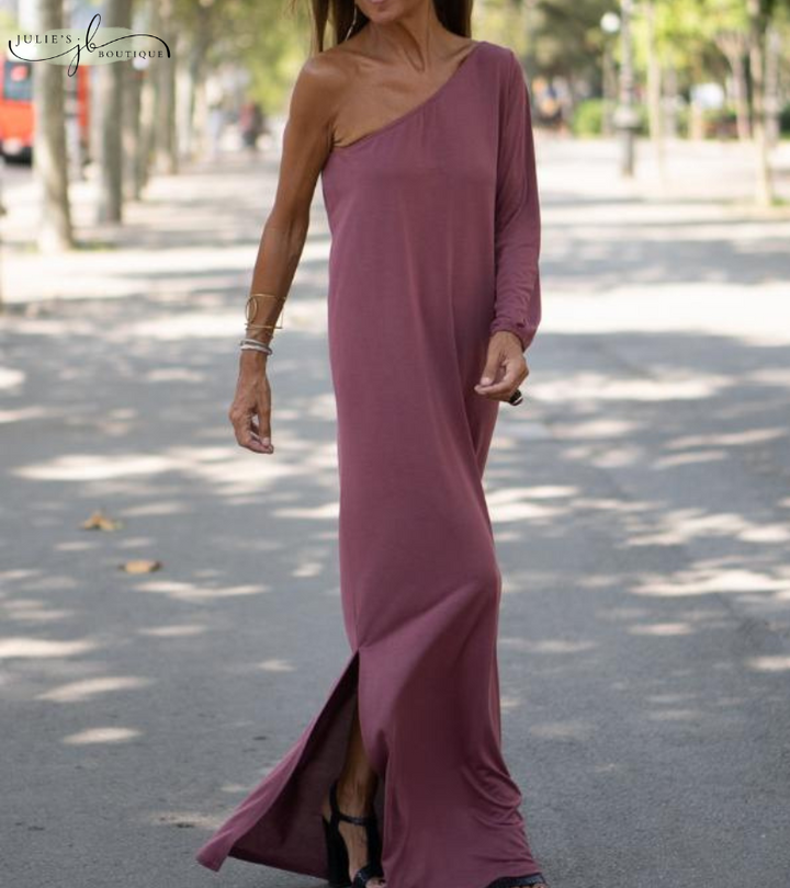 Rosa Damen Maxikleid, elegant und feminin. Vielseitiges Sommer-, Freizeit- oder schickes Abendkleid für Anlässe.
