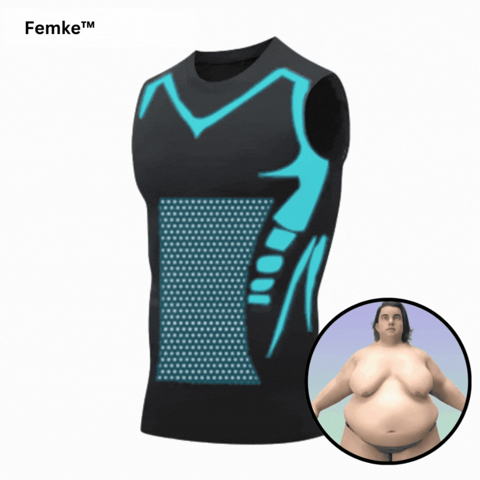 Unsichtbares Herren Kompressions-Unterhemd, strafft Bauch und Brust diskret unter Hemden.