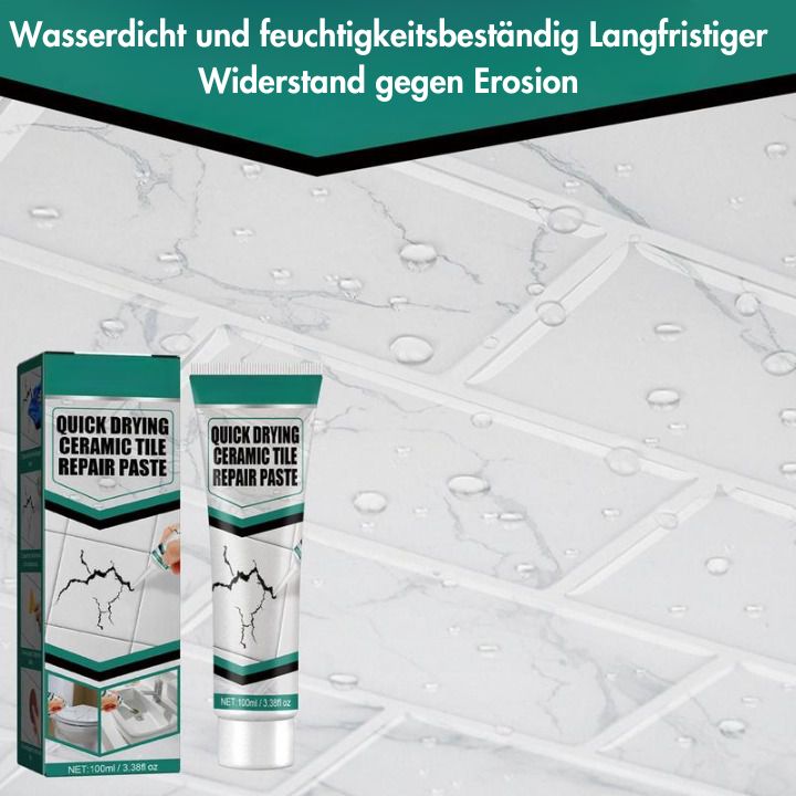 Effektive Ausbesserung von Kratzern und Rissen in Fliesen mit dieser praktischen Reparaturpaste für Badezimmer & Küche.